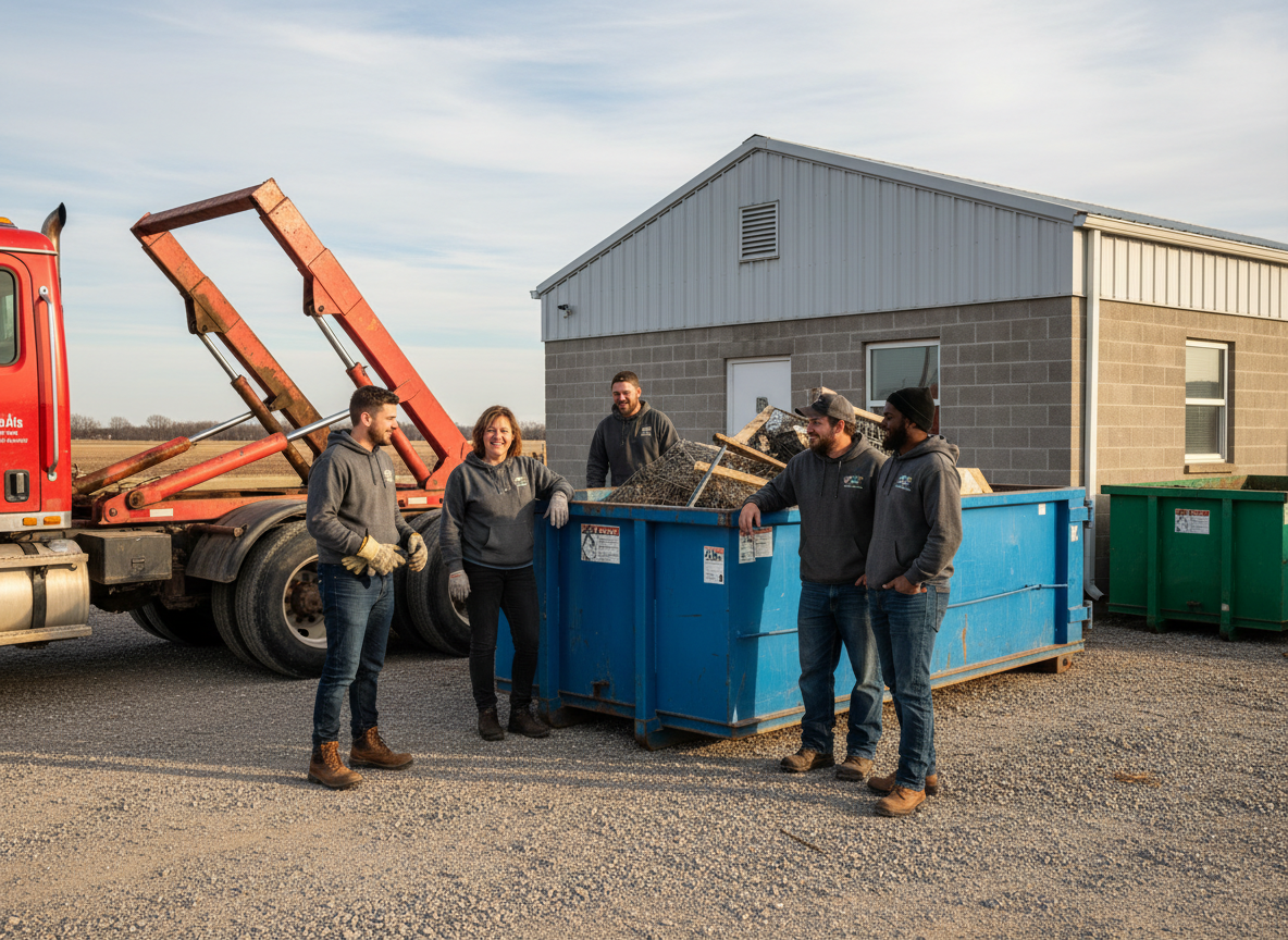 The Clean Dumpster Rental Pembroke team at work in Pembroke Township